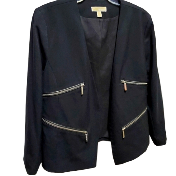 Michael Kors Women's Black Zip Open Blazer Size 14 - Picture 1 of 6